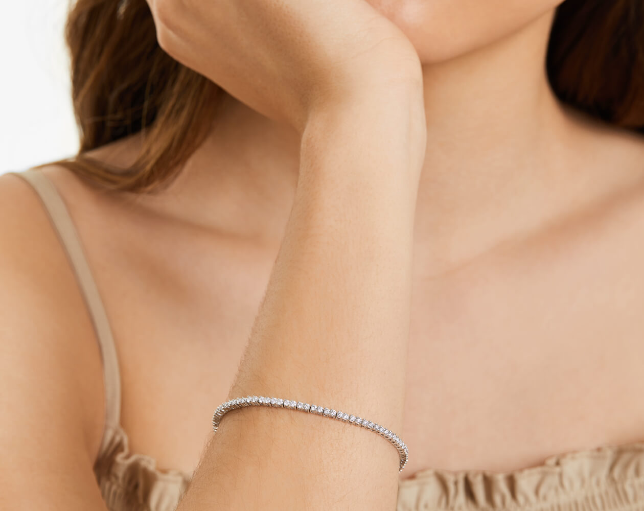 Pulseira Riviera Dois Pinos De Diamante Ouro Branco 18K 200pts