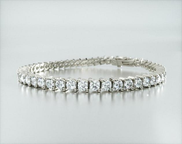 Pulseira Riviera Dois Pinos De Diamante Ouro Branco 18K 700pts