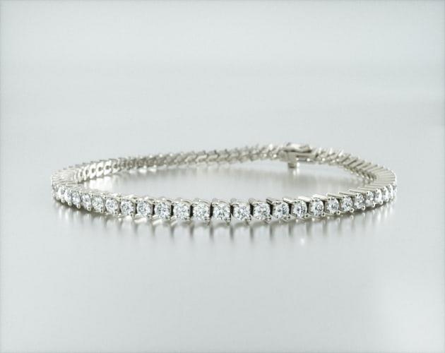 Pulseira Riviera Dois Pinos De Diamante Ouro Branco 18K 300pts
