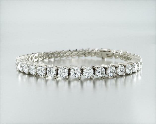 Pulseira Riviera Dois Pinos De Diamante Ouro Branco 18K 1000pts