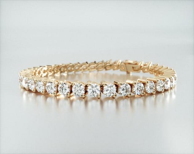 Pulseira Riviera Dois Pinos De Diamante Ouro Amarelo 18K 1000pts