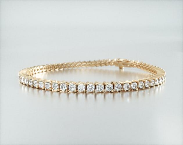 Pulseira Riviera Dois Pinos De Diamante Ouro Amarelo 18K 400pts