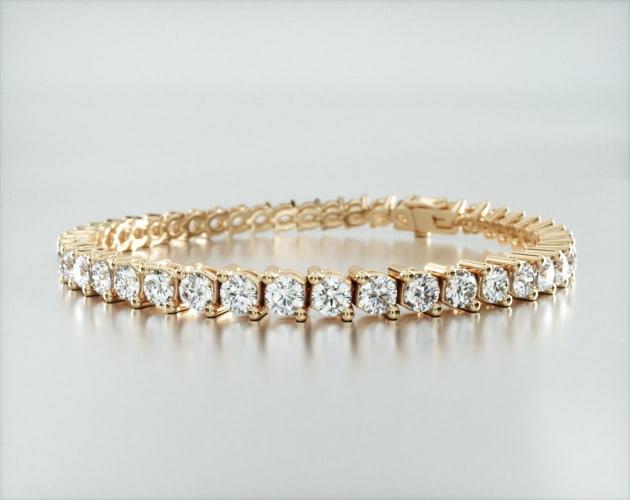 Pulseira Riviera Dois Pinos De Diamante Ouro Amarelo 18K 800pts