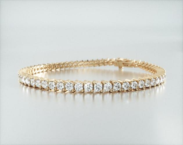 Pulseira Riviera Dois Pinos De Diamante Ouro Amarelo 18K 500pts