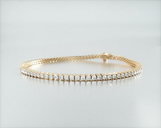 Pulseira Riviera Dois Pinos De Diamante Ouro Amarelo 18K 200pts