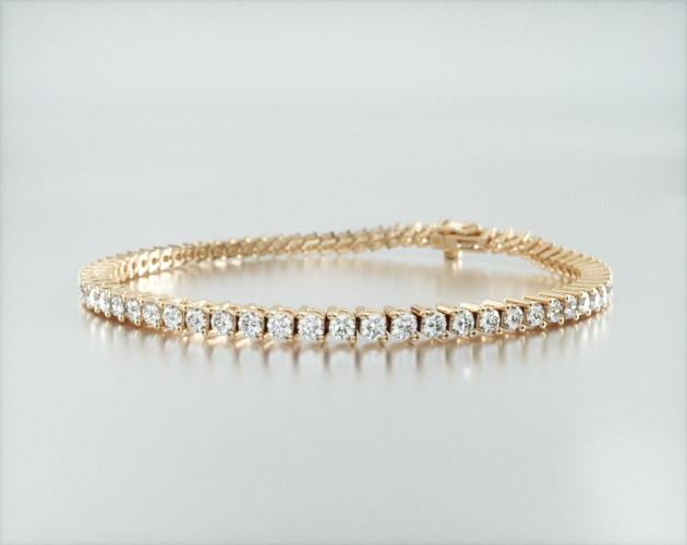 Pulseira Riviera Dois Pinos De Diamante Ouro Amarelo 18K 300pts