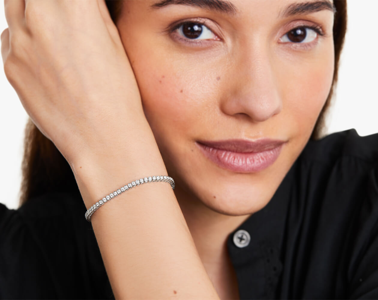 Pulseira Riviera De Diamantes 200pts Feminina Ouro Branco 18k