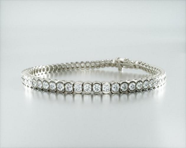 Pulseira Riviera De Diamantes 300pts Feminina Ouro Branco 18k
