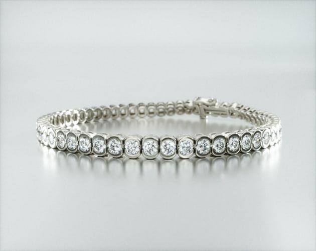 Pulseira Riviera De Diamantes 500pts Feminina Ouro Branco 18k