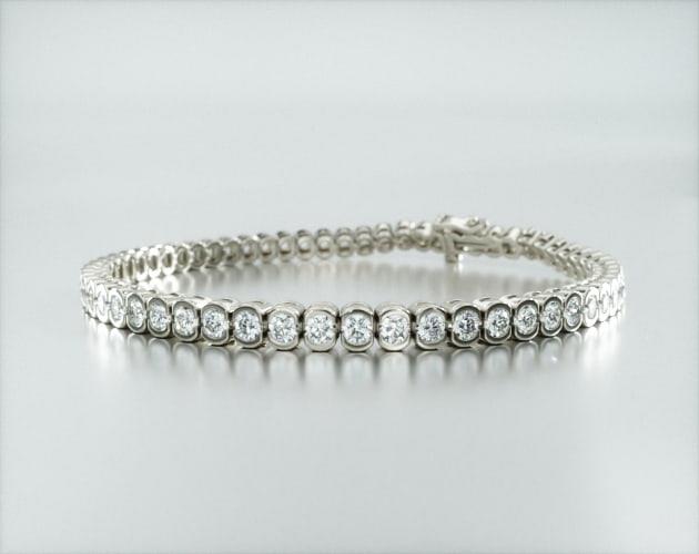 Pulseira Riviera De Diamantes 400pts Feminina Ouro Branco 18k