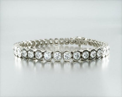 Pulseira Riviera De Diamantes 1000pts Feminina Ouro Branco 18k