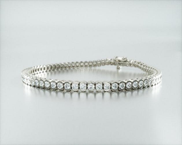 Pulseira Riviera De Diamantes 200pts Feminina Ouro Branco 18k