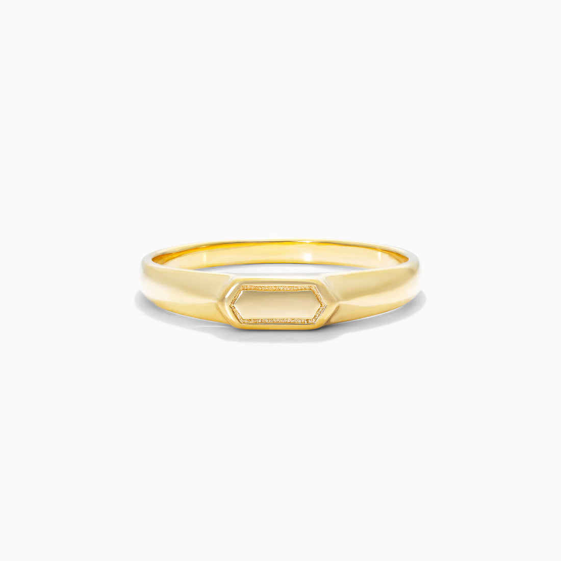 Anel Sinete De Ouro 18k Amarelo De Luxo Hexagono | New | Anéis, sem-pedras, yellow | AUREA FINE JEWELRY