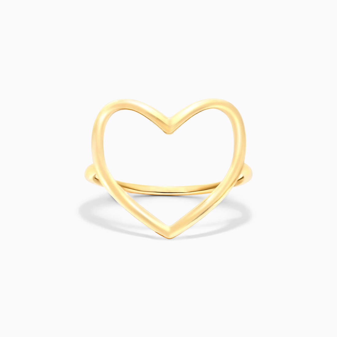 Anel De Ouro 18k Fio De Coraçao Aberto Delicado | New | Anéis, sem-pedras, yellow | AUREA FINE JEWELRY