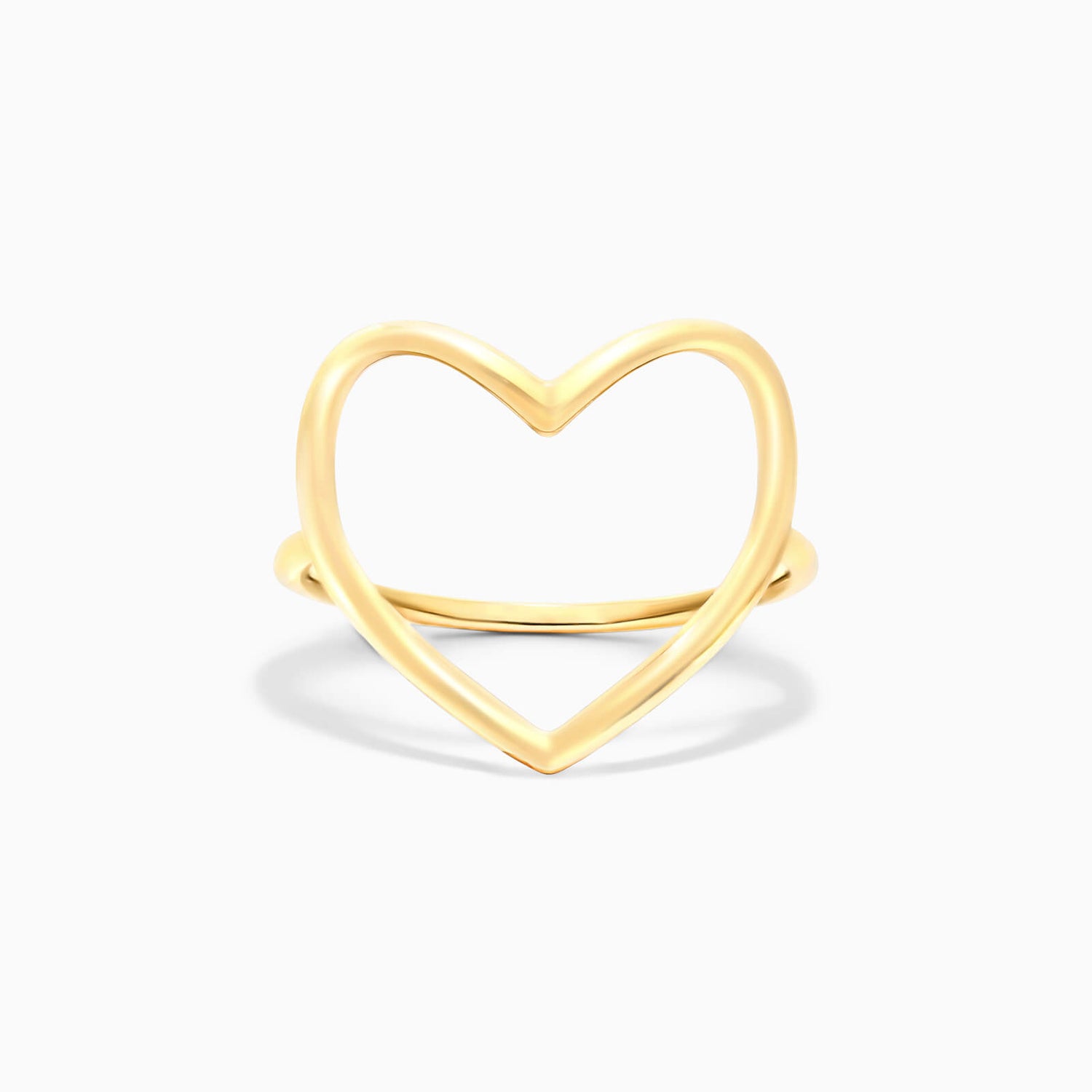 Anel De Ouro 18k Fio De Coraçao Aberto Delicado | New | Anéis, sem-pedras, yellow | AUREA FINE JEWELRY