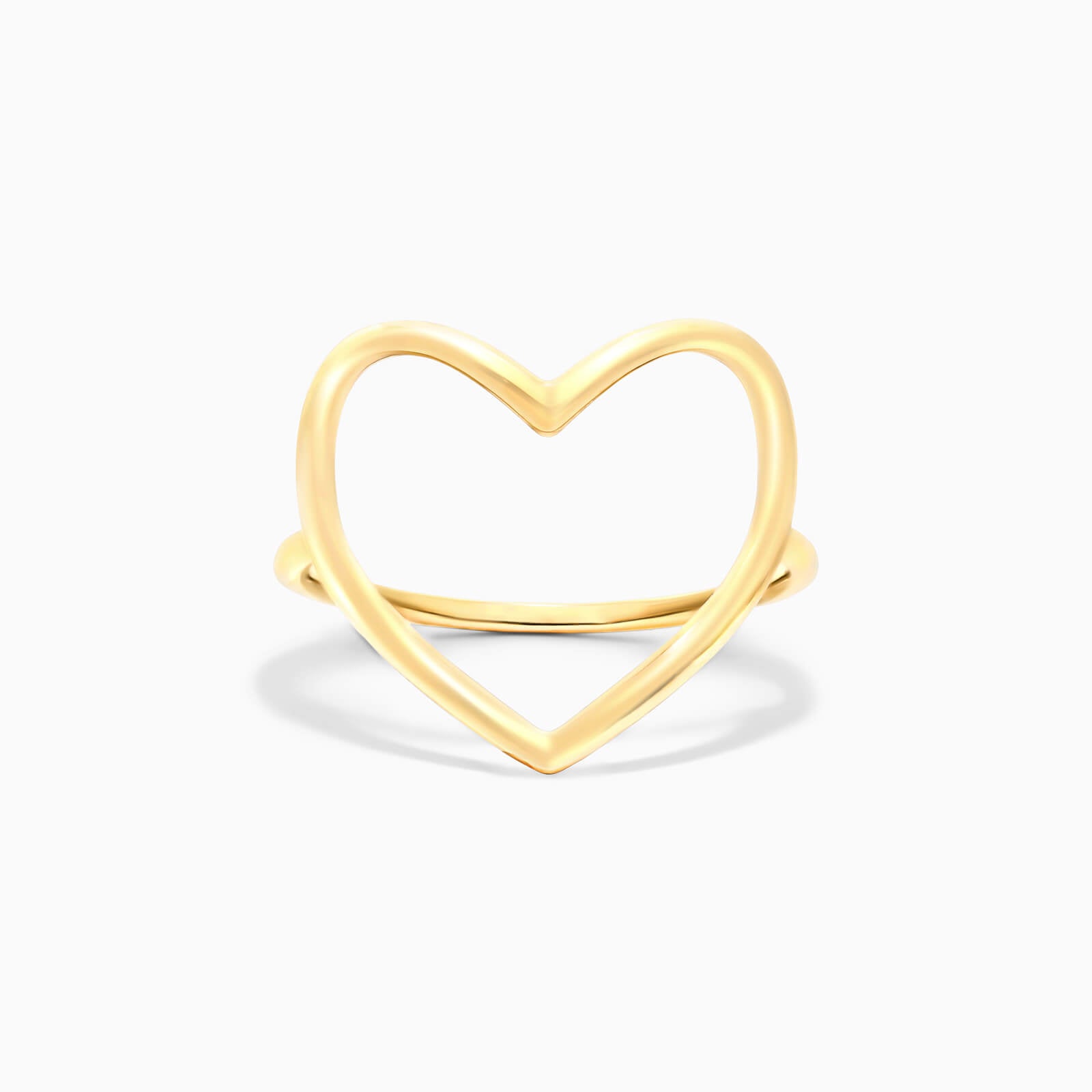 Anel De Ouro 18k Fio De Coraçao Aberto Delicado | New | Anéis, sem-pedras, yellow | AUREA FINE JEWELRY