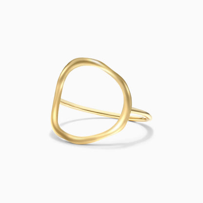Anel De Ouro 18k Fio De Circulo Aberto Delicado - AUREA FINE JEWELRY