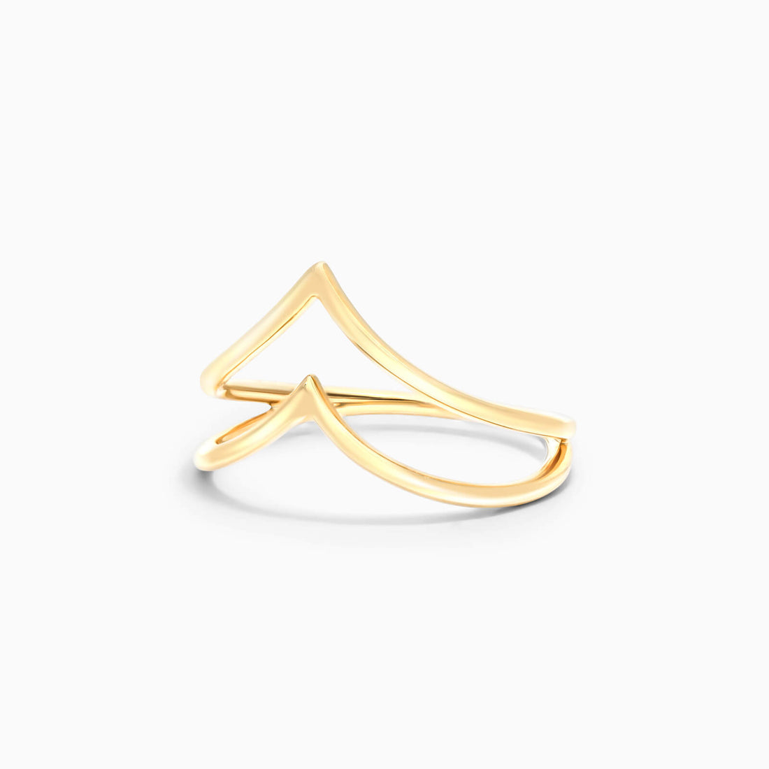 Anel De Ouro Amarelo 18k Fios Duplo Em V - AUREA FINE JEWELRY
