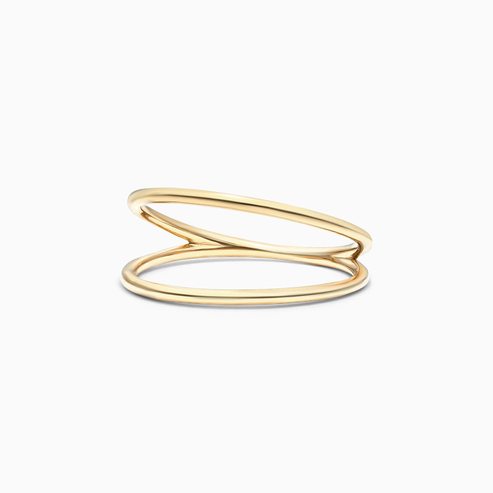 Anel De Ouro Amarelo 18k Fios Duplo Aberto - AUREA FINE JEWELRY