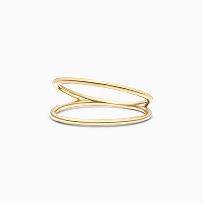 Anel De Ouro Amarelo 18k Fios Duplo Aberto - AUREA FINE JEWELRY