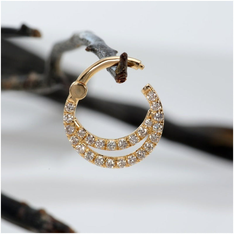 Piercing Nariz Ouro Diamantes Daith Septo Helix Nostril