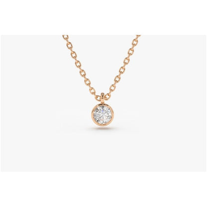 Colar Corrente Feminina Ouro18k Solitario Diamante Luxo 15pt