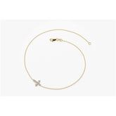 Pulseira Bracelete  Feminina De Ouro Cruz Diamantes - AUREA FINE JEWELRY