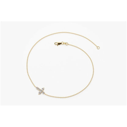 Pulseira Bracelete  Feminina De Ouro Cruz Diamantes - AUREA FINE JEWELRY