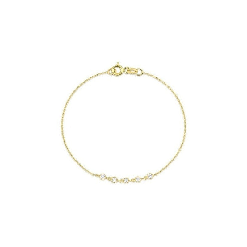 Pulseira Feminina  Ouro 18k Riviera Bracelete Diamantes Luxo