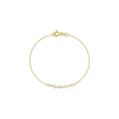 Pulseira Feminina  Ouro 18k Riviera Bracelete Diamantes Luxo