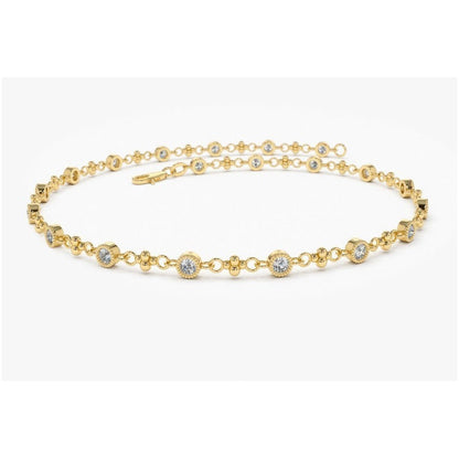 Pulseira Riviera Feminina De Ouro 18k Diamantes Brilhantes - AUREA FINE JEWELRY