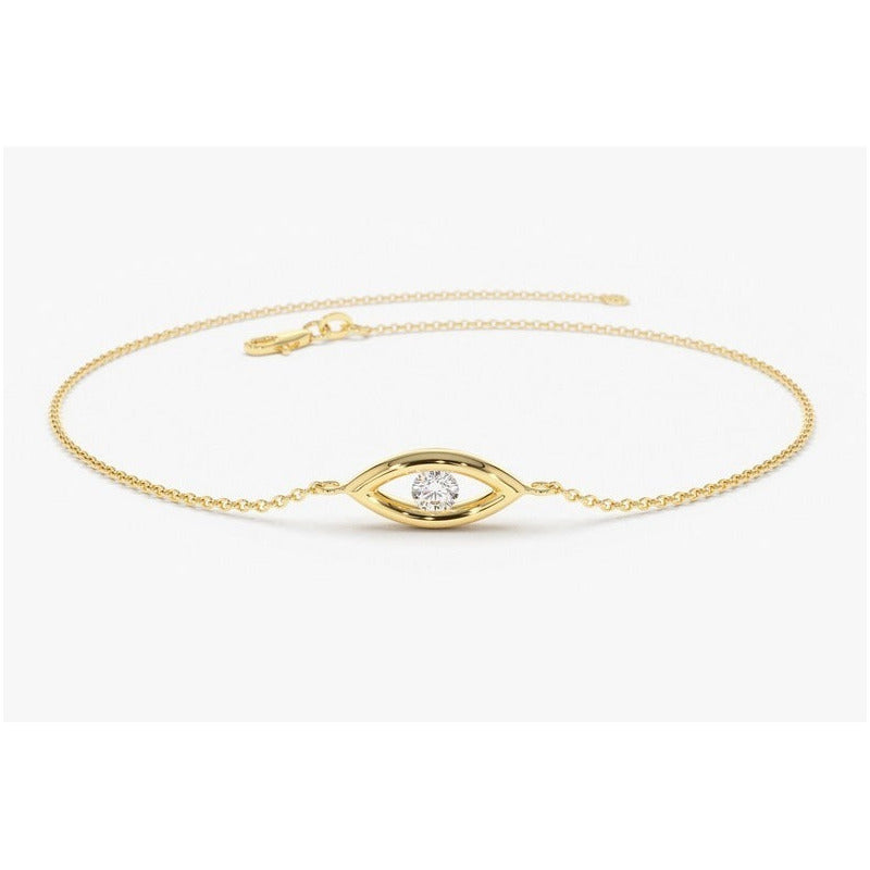 Pulseira Feminina De Ouro 18k Diamante olho grego - AUREA FINE JEWELRY