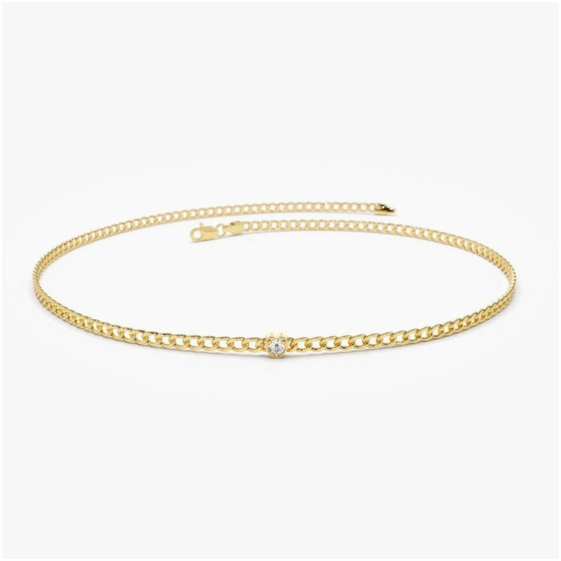 Pulseira Feminina de ouro Cubana 3 Diamante  Luxo - AUREA FINE JEWELRY