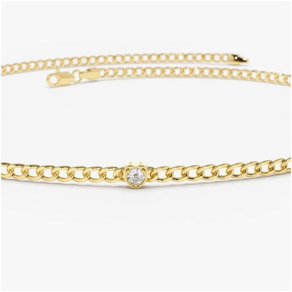 Pulseira Feminina de ouro Cubana 3 Diamante  Luxo - AUREA FINE JEWELRY