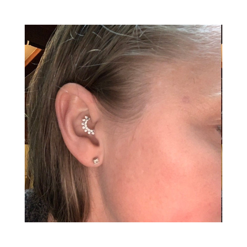 Piercing Nariz Ouro 18k Diamante Daith Septo Helix Nostril