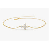 Pulseira Bracelete  Feminina De Ouro Cruz Diamantes - AUREA FINE JEWELRY