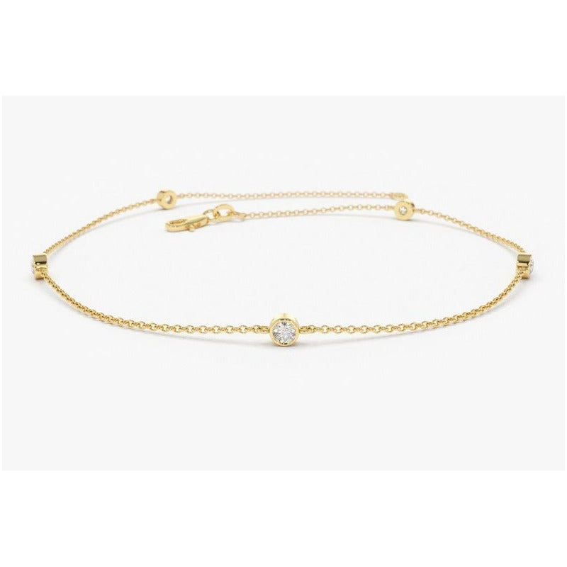 Pulseira de ouro feminina Bracelete Diamantes Luxo - AUREA FINE JEWELRY
