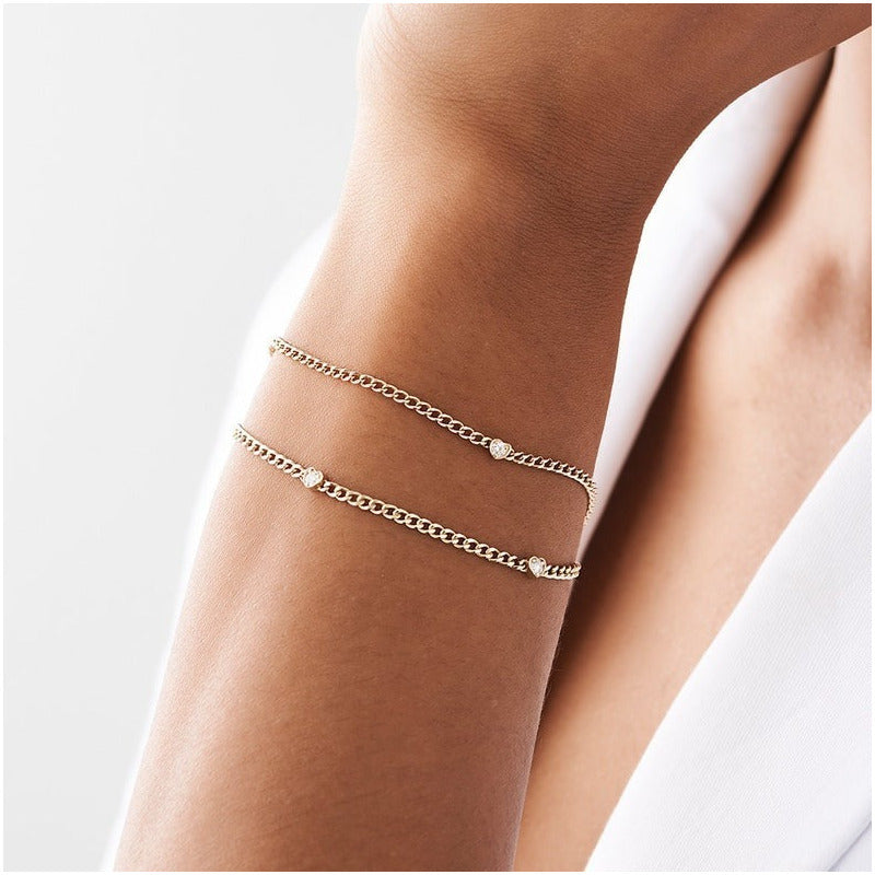 Pulseira Feminina de ouro Cubana 3 Diamante  Luxo - AUREA FINE JEWELRY