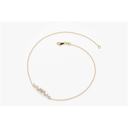 Pulseira  Feminina De Ouro18k 9 Diamantes