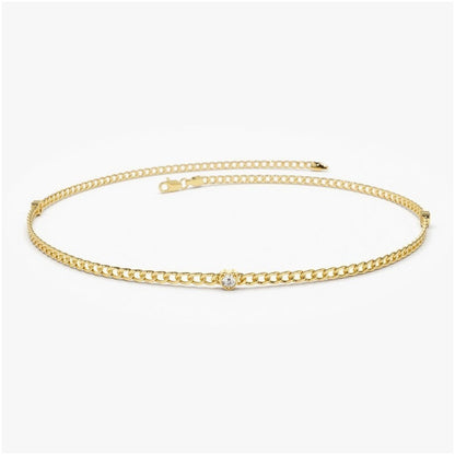 Pulseira Feminina de ouro Cubana 3 Diamante  Luxo - AUREA FINE JEWELRY