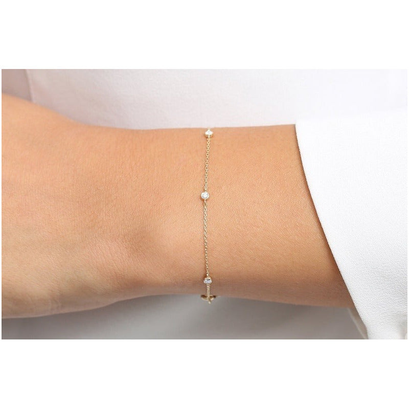 Pulseira de ouro feminina Bracelete Diamantes Luxo - AUREA FINE JEWELRY