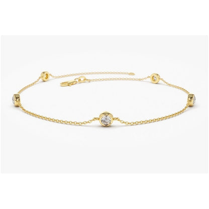 Pulseira Feminina De Ouro 18k 3 Diamantes