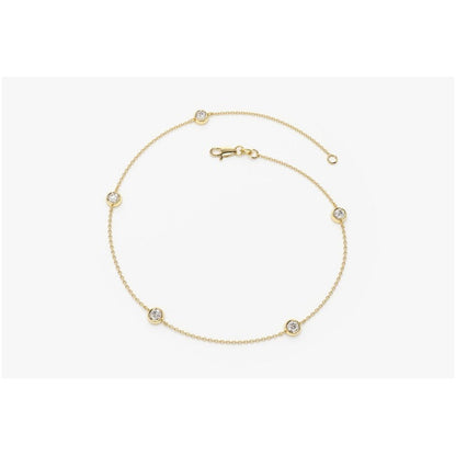 Pulseira Feminina De Ouro 18k 3 Diamantes