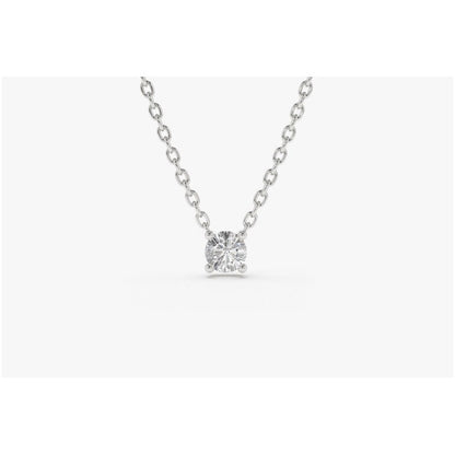 Colar Corrente Ouro18k Feminina Solitario Diamante Luxo 8pt