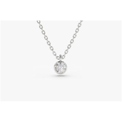 Colar Corrente Feminina Ouro18k Solitario Diamante Luxo 15pt
