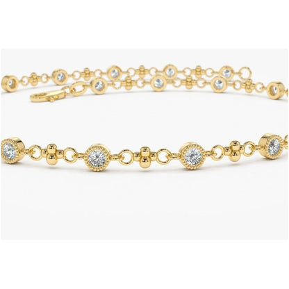 Pulseira Riviera Feminina De Ouro 18k Diamantes Brilhantes - AUREA FINE JEWELRY