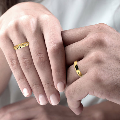 Par de Alianças de Casamento Noivado em Ouro 18k 4,5mm Luxo