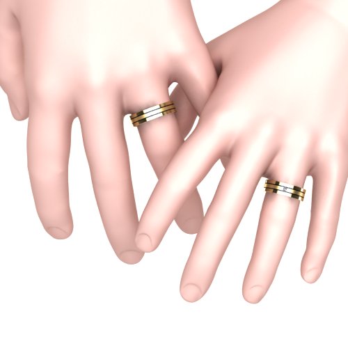Par de Alianças de Casamento Noivado em Ouro 18k 6mm Varzia
