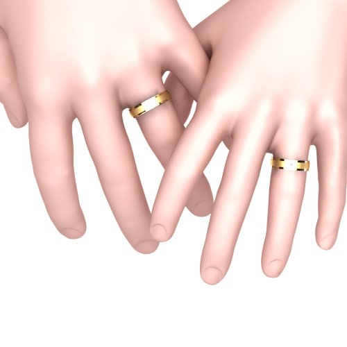 Par de Alianças de Casamento Noivado em Ouro 18k 5mm Argan
