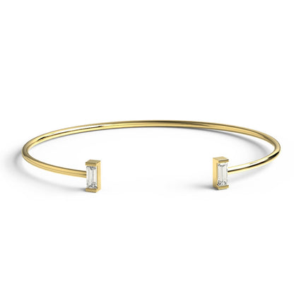 Pulseira Feminina de ouro 18k Bracelete diamantes baguete